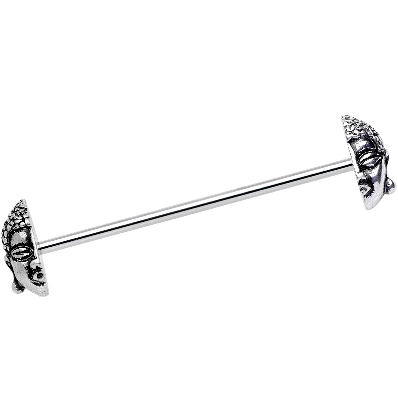 Women's Earrings – Elegant Designs for Every Personality--Ancient Buddha Industrial Barbell 38mm Women's Earrings – Elegant Designs for Every Personality--Ancient Buddha Industrial Barbell 38mm