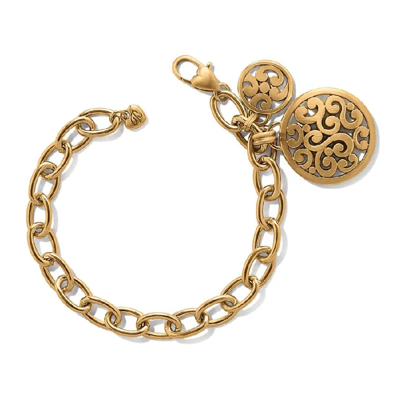 Bridal Set of Bangles for Women-Contempo Medallion Link Bracelet