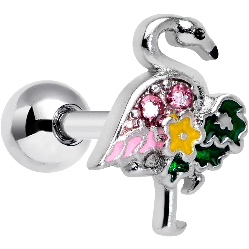 Women's Earrings – Elegant Designs for Every Personality--16 Gauge 1/4 Pink Gem Funky Flamingo Cartilage Tragus Earring Women's Earrings – Elegant Designs for Every Personality--16 Gauge 1/4 Pink Gem Funky Flamingo Cartilage Tragus Earring