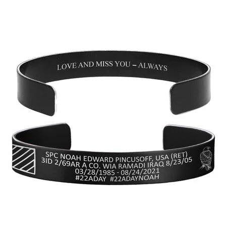 Men's Bracelets with Charm Pendants-Spc Noah E. S. Pincusoff Memorial Band – Hosted by the Lois Family Men's Bracelets with Charm Pendants-Spc Noah E. S. Pincusoff Memorial Band – Hosted by the Lois Family