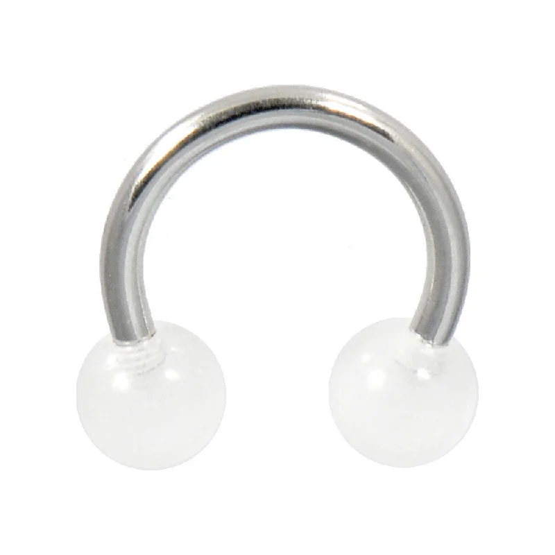Sparkling Lip Rings for Fun and Glam Looks14 Gauge 7/16 Clear Glow in the Dark Horseshoe Circular Barbell Sparkling Lip Rings for Fun and Glam Looks14 Gauge 7/16 Clear Glow in the Dark Horseshoe Circular Barbell