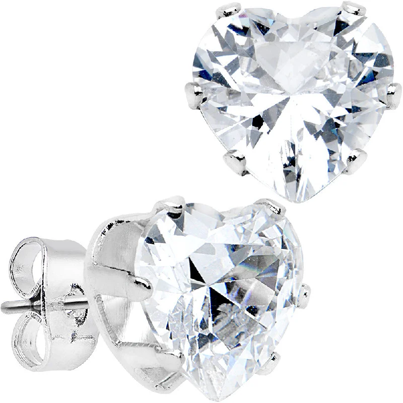 Women's Earrings – Elegant Designs for Every Personality--Clear Gem Stainless Steel Have a Heart or Two Stud Earrings 3mm-10mm Women's Earrings – Elegant Designs for Every Personality--Clear Gem Stainless Steel Have a Heart or Two Stud Earrings 3mm-10mm