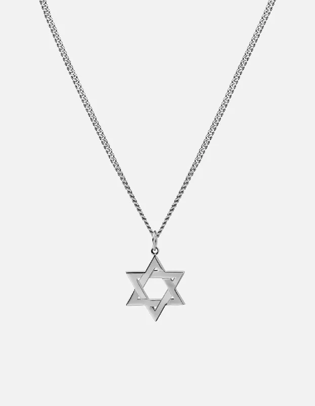 Exclusive Men's Necklaces & Pendants for the Modern Gentleman-Star of David I Necklace, Sterling Silver Exclusive Men's Necklaces & Pendants for the Modern Gentleman-Star of David I Necklace, Sterling Silver