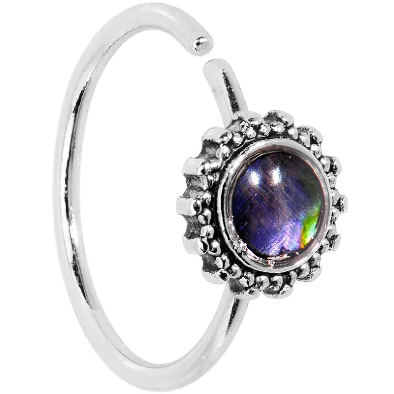 Classic Nose Rings with Simple Finish -20 Gauge 3/8 Purple Gem Seamless Circular Ring Classic Nose Rings with Simple Finish -20 Gauge 3/8 Purple Gem Seamless Circular Ring