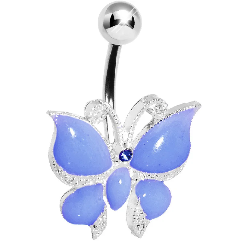 Belly Rings with Unique Designs for Custom Style -Lilac Gem Graceful Butterfly Belly Ring Belly Rings with Unique Designs for Custom Style -Lilac Gem Graceful Butterfly Belly Ring