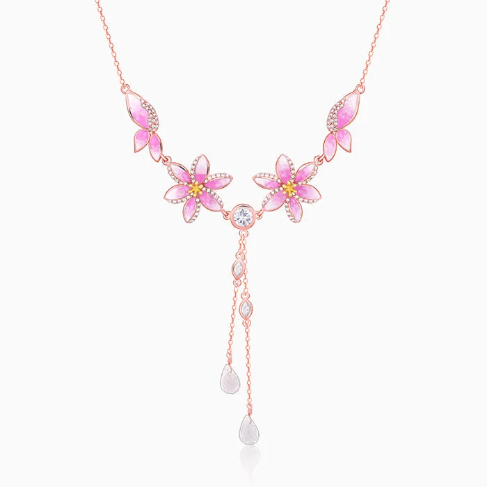 Shop Classic Women's Necklaces & Pendants with a Modern Twist-Rose Gold Pink Trillium Necklace Shop Classic Women's Necklaces & Pendants with a Modern Twist-Rose Gold Pink Trillium Necklace
