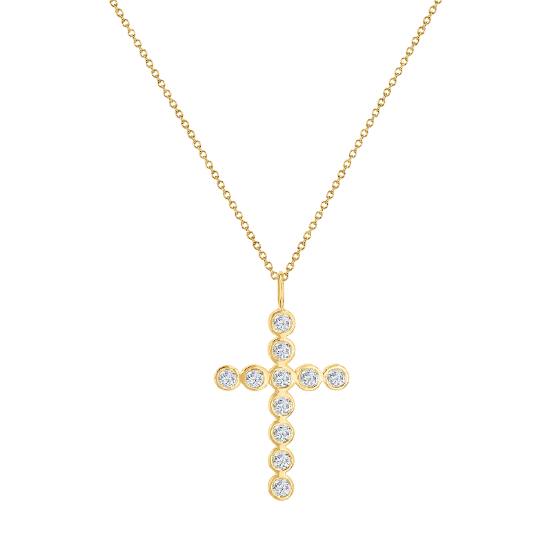 Shop Classic Women's Necklaces & Pendants with a Modern Twist-Grand Diamond Bezel Cross Necklace Shop Classic Women's Necklaces & Pendants with a Modern Twist-Grand Diamond Bezel Cross Necklace
