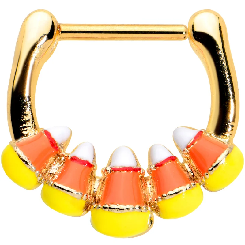 Women's Earrings – Elegant Designs for Every Personality--16 Gauge 5/16 Gold Tone Candy Corn Halloween Cartilage Clicker Women's Earrings – Elegant Designs for Every Personality--16 Gauge 5/16 Gold Tone Candy Corn Halloween Cartilage Clicker