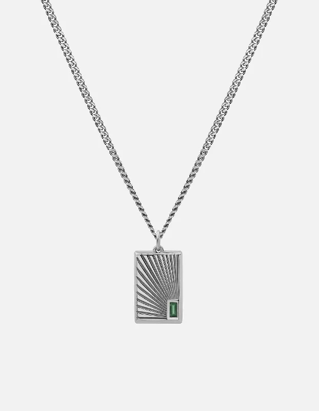 Exclusive Men's Necklaces & Pendants for the Modern Gentleman-Luma Agate Pendant Necklace, Sterling Silver Exclusive Men's Necklaces & Pendants for the Modern Gentleman-Luma Agate Pendant Necklace, Sterling Silver