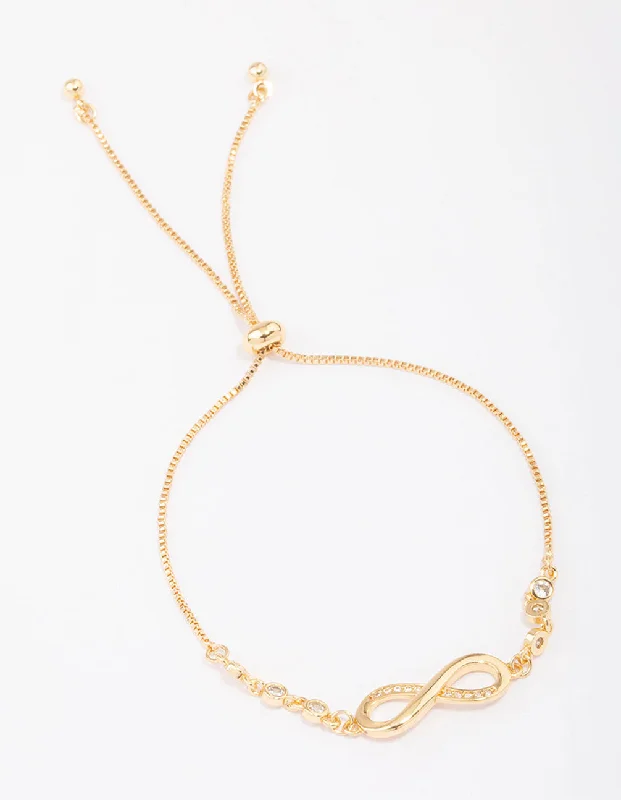 Traditional Indian Bangles for Women-Gold Plated Bling Infinity Toggle Bracelet
