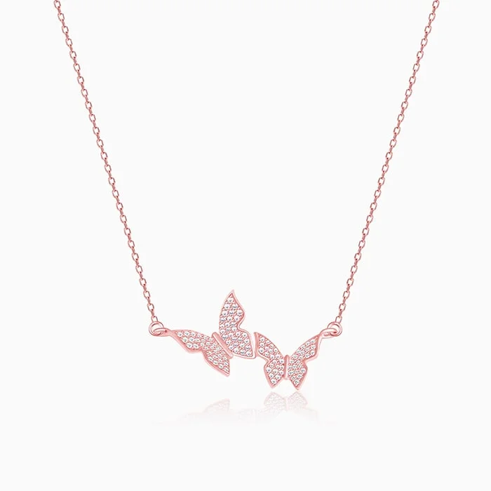 Shop Classic Women's Necklaces & Pendants with a Modern Twist-Rose Gold Wavering Wings Necklace Shop Classic Women's Necklaces & Pendants with a Modern Twist-Rose Gold Wavering Wings Necklace