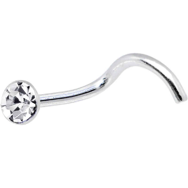 Custom Nose Rings with Special Designs -Sterling Silver 1.8mm Clear Nose Ring Created with Crystals Custom Nose Rings with Special Designs -Sterling Silver 1.8mm Clear Nose Ring Created with Crystals