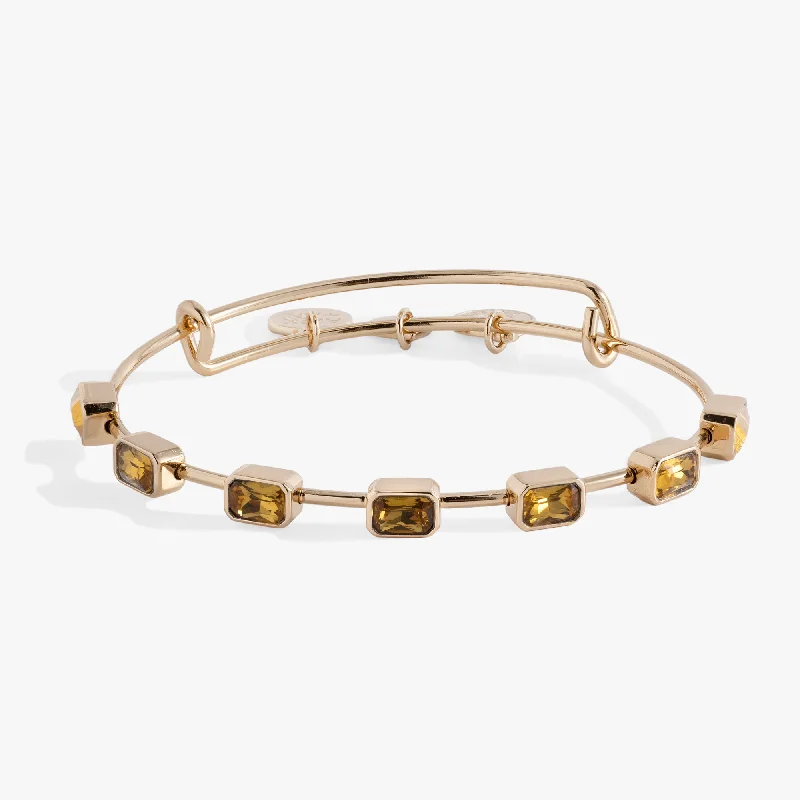 Unique Gemstone Bangles for Women-November Birthstone Emerald Cut Bangle