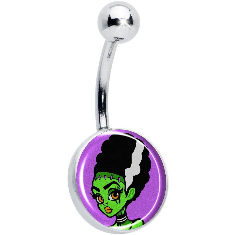 Trendy Belly Rings for Bold Statement -Bride of Frankenstein Belly Ring