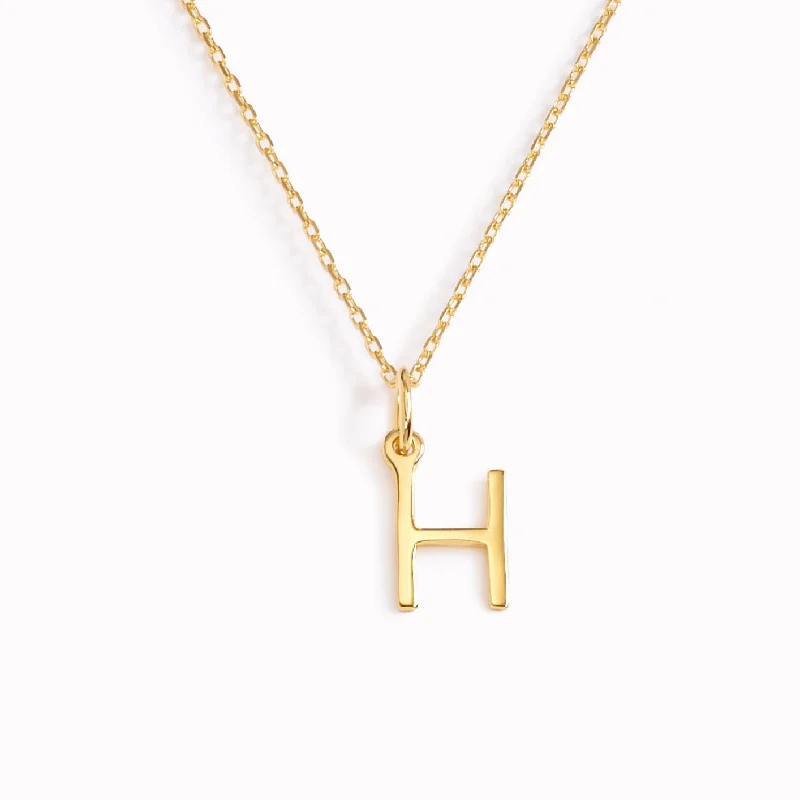Shop Classic Women's  Necklaces & Pendants with a Modern Twist-H Necklace / Gold Initial Necklace