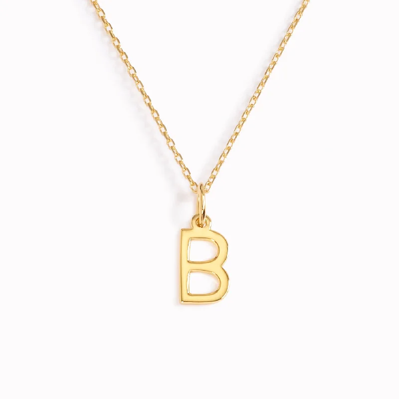Shop Classic Women's  Necklaces & Pendants with a Modern Twist-B Necklace / Gold Initial Necklace