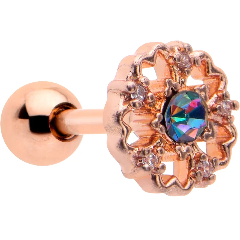 Women's Earrings – Elegant Designs for Every Personality--16 Gauge 1/4 Vitrail Gem Rosy Hue Flower Cartilage Tragus Earring Women's Earrings – Elegant Designs for Every Personality--16 Gauge 1/4 Vitrail Gem Rosy Hue Flower Cartilage Tragus Earring