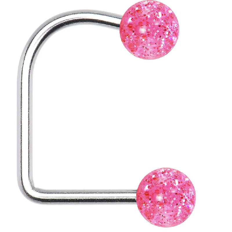 Designer Lip Rings for Fashion-Forward Women14 Gauge Pink Acrylic Glitter Ball Lippy Loop Labret Designer Lip Rings for Fashion-Forward Women14 Gauge Pink Acrylic Glitter Ball Lippy Loop Labret
