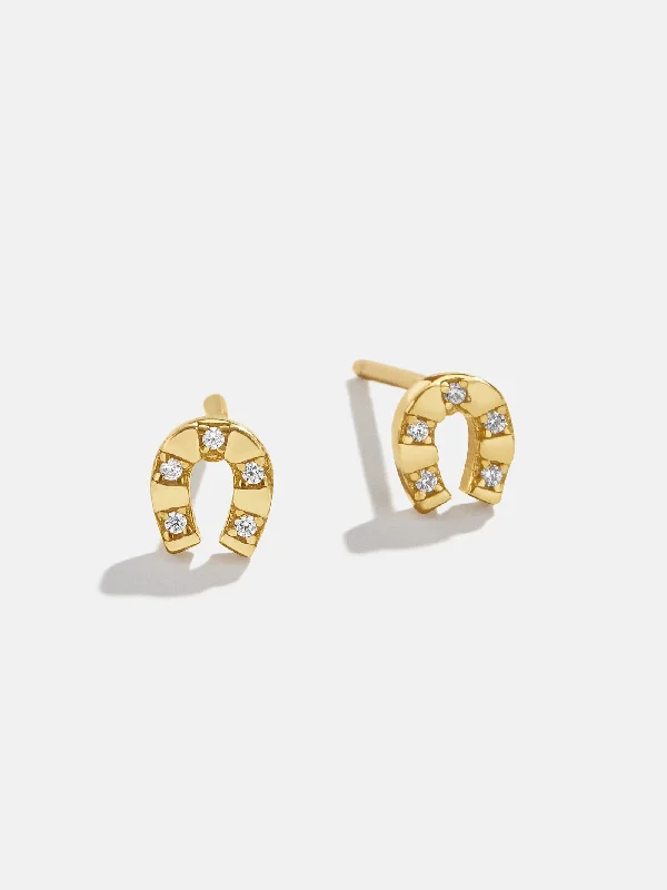 Women's Earrings – Elegant Designs for Every Personality--Evangeline 18K Gold Earrings - Horseshoe