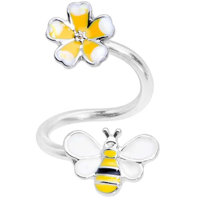 High-Quality Lip Rings for Daily Use14 Gauge 3/8 Yellow Bee Flower Spiral Twister Belly Ring High-Quality Lip Rings for Daily Use14 Gauge 3/8 Yellow Bee Flower Spiral Twister Belly Ring