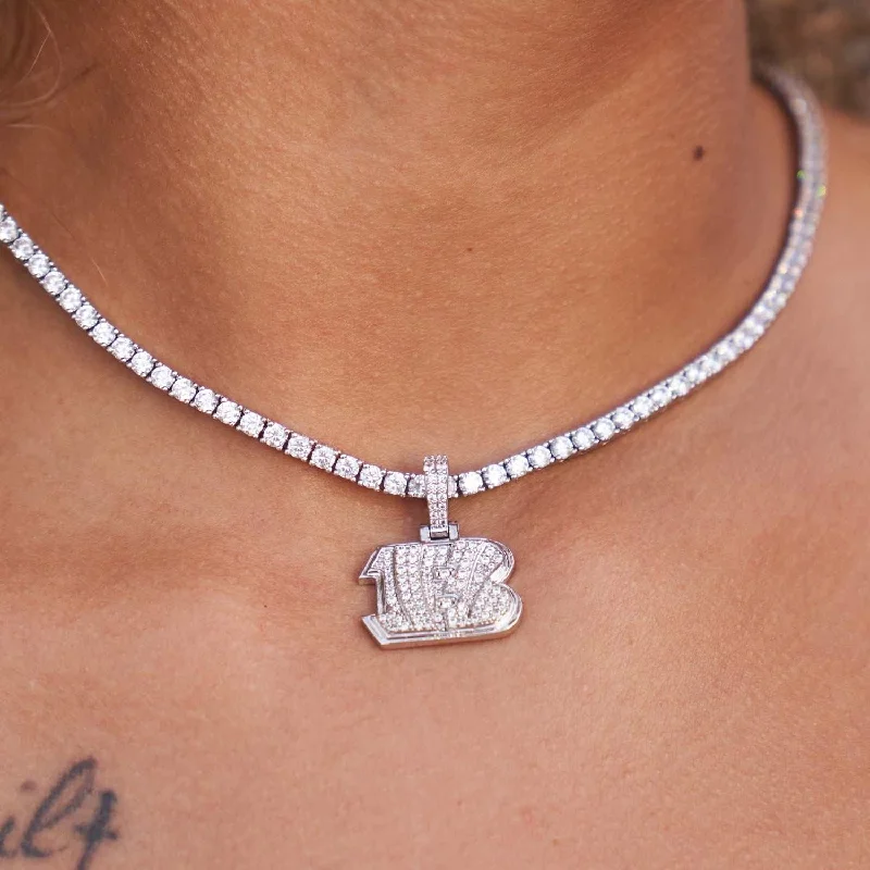 Shop Classic Women's Necklaces & Pendants with a Modern Twist-Cincinnati Bengals Official NFL Micro Logo Pendant - White Gold Shop Classic Women's Necklaces & Pendants with a Modern Twist-Cincinnati Bengals Official NFL Micro Logo Pendant - White Gold