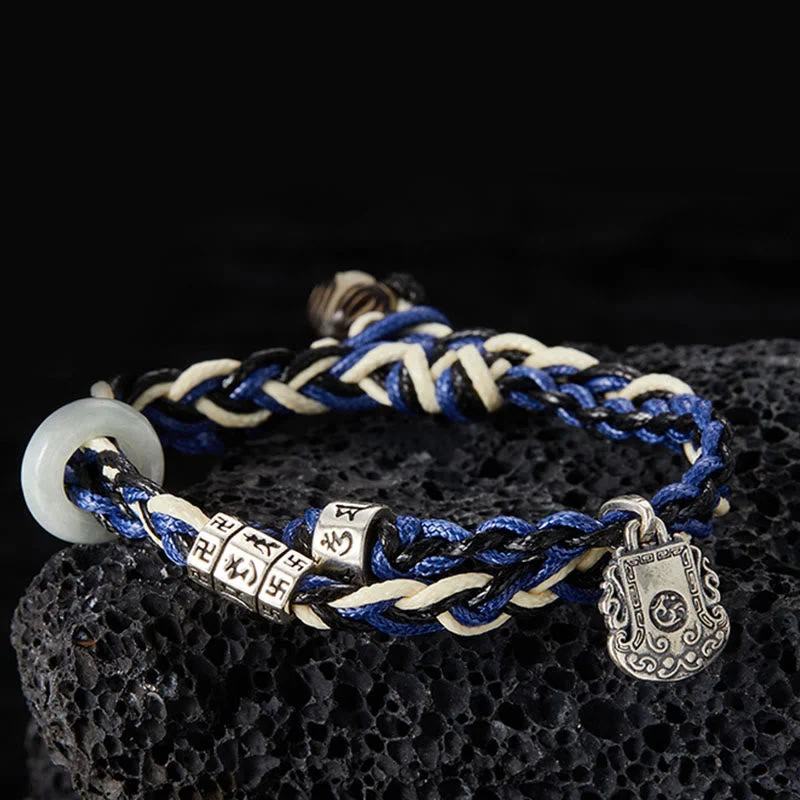 Unique Bracelets for Men-Buddha Stones 925 Sterling Silver Om Mani Padme Hum Swastika Handmade Protection Bracelet Unique Bracelets for Men-Buddha Stones 925 Sterling Silver Om Mani Padme Hum Swastika Handmade Protection Bracelet