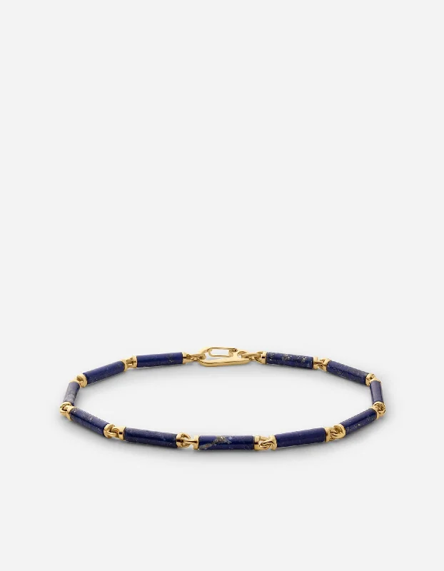 Men's Bracelets for Outdoor Style-Akio Lapis Bracelet, Gold Vermeil