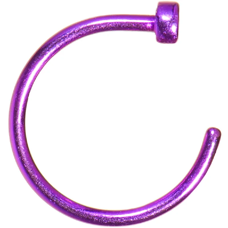 Nose Rings for Evening Events -20 Gauge 3/8 Purple Anodized Titanium Nose Hoop