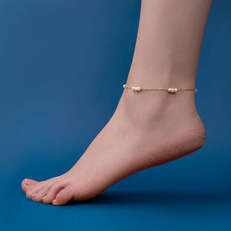 Women's Earrings – Elegant Designs for Every Personality--Astra Gold Freshwater Pearl Anklet