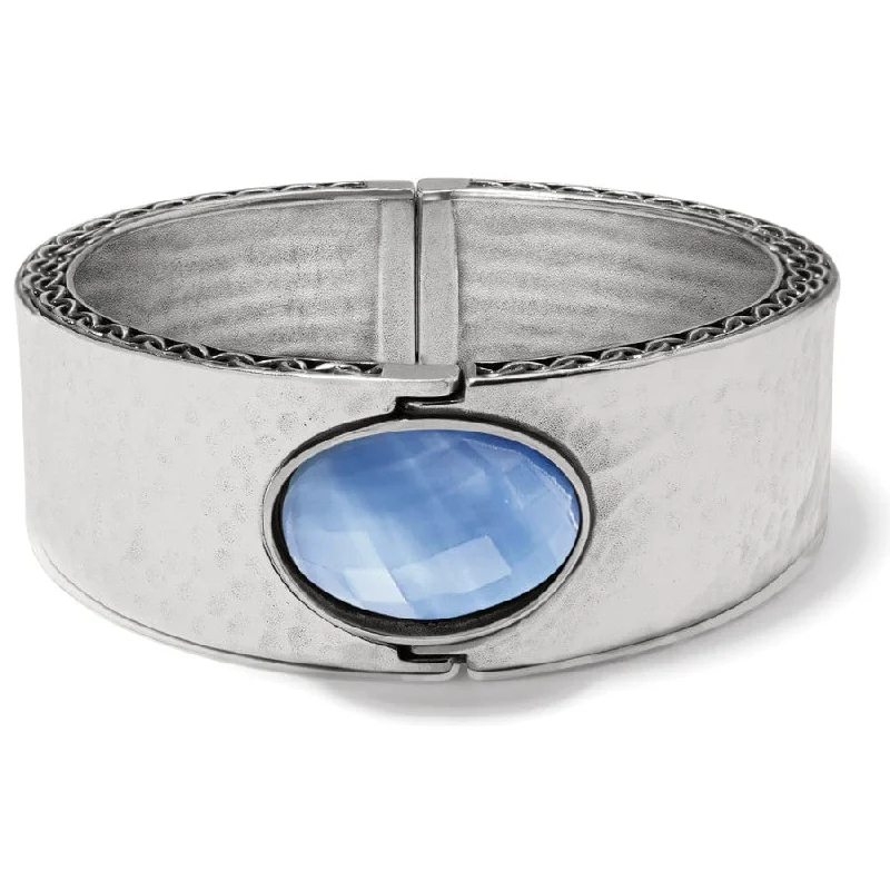 Gold Plated Bangle Sets for Women-Blue Moon Hinged Bangle