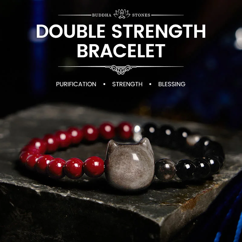 Silver Bracelets for Men-Buddha Stones Black Obsidian Cinnabar Silver Sheen Obsidian Cat Fulfilment Bracelet Silver Bracelets for Men-Buddha Stones Black Obsidian Cinnabar Silver Sheen Obsidian Cat Fulfilment Bracelet