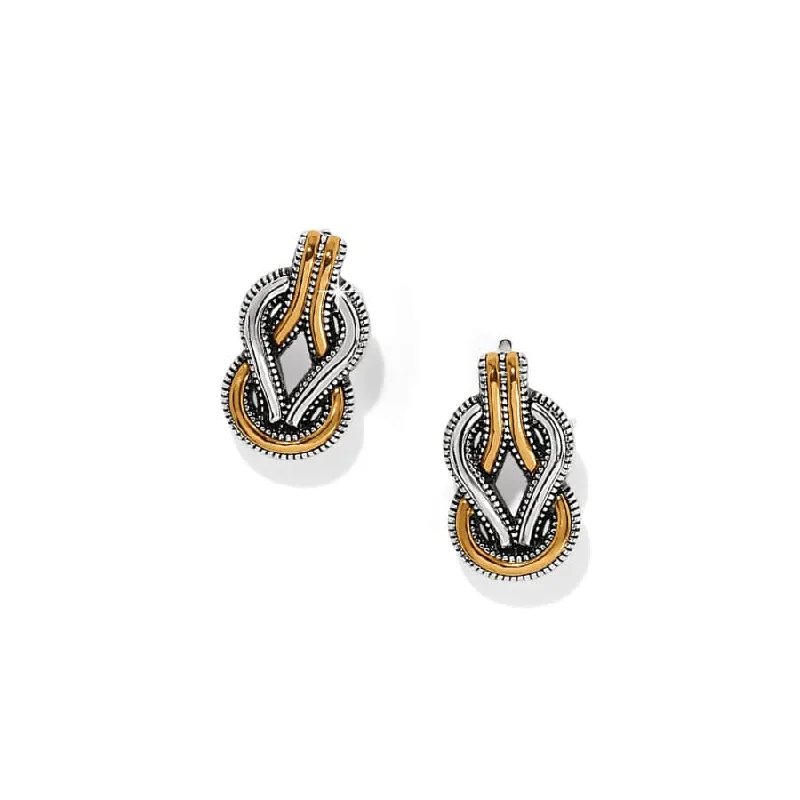 Women's Earrings – Elegant Designs for Every Personality--Interlok Harmony Two Tone Post Earrings
