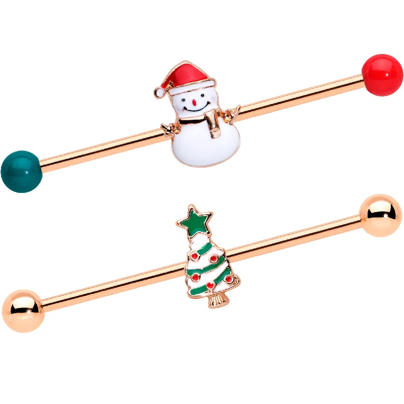 Women's Earrings – Elegant Designs for Every Personality--14 Gauge Red Gem Snowman Christmas Industrial Barbell 38mm Set of 2 Women's Earrings – Elegant Designs for Every Personality--14 Gauge Red Gem Snowman Christmas Industrial Barbell 38mm Set of 2