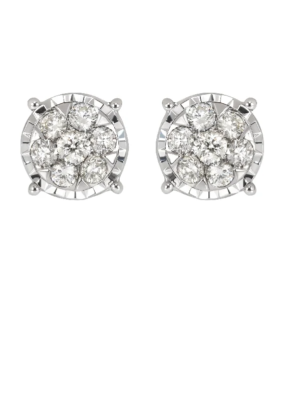 Shop Durable Men's Earrings for Everyday Wear-Mens Stud Diamond Earrings | 0.6 Carats 14K White Gold Shop Durable Men's Earrings for Everyday Wear-Mens Stud Diamond Earrings | 0.6 Carats 14K White Gold