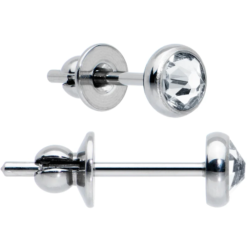 Women's Earrings – Elegant Designs for Every Personality--3mm Clear Crystal Implant Grade Titanium Stud Earrings Women's Earrings – Elegant Designs for Every Personality--3mm Clear Crystal Implant Grade Titanium Stud Earrings