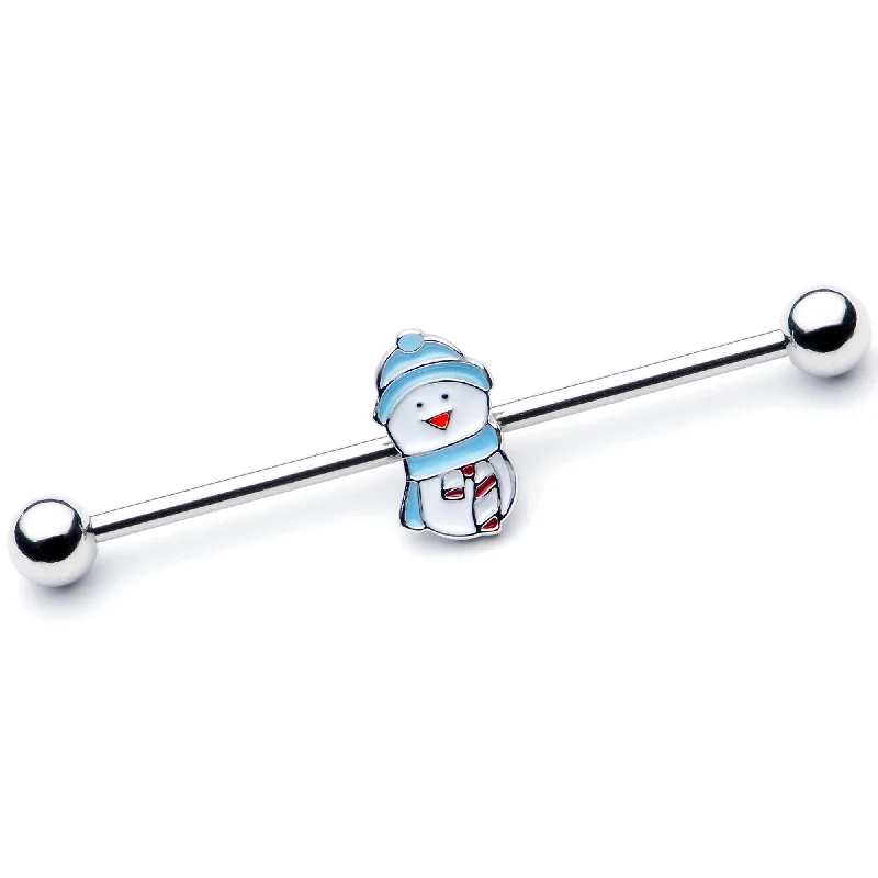 Women's Earrings – Elegant Designs for Every Personality--14 Gauge Snowman Winter Holiday Industrial Barbell 38mm Women's Earrings – Elegant Designs for Every Personality--14 Gauge Snowman Winter Holiday Industrial Barbell 38mm