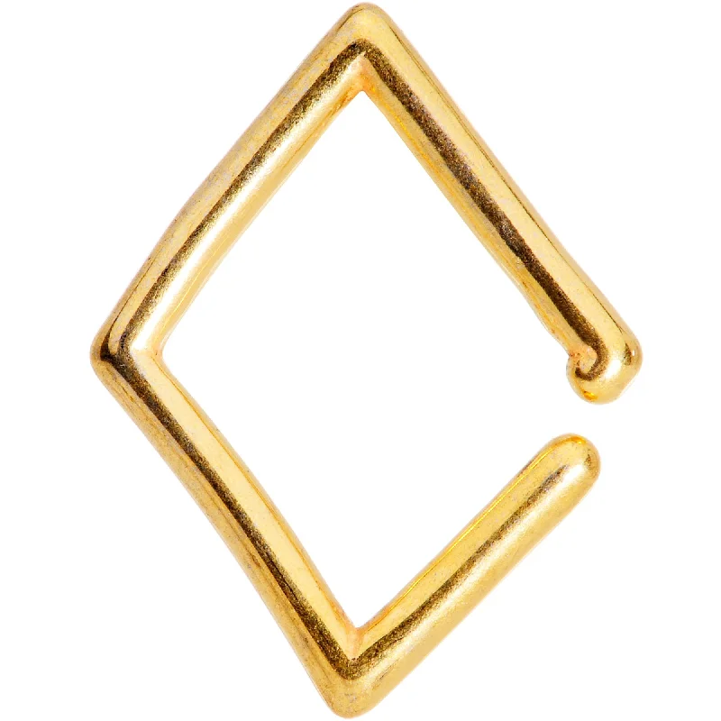 Women's Earrings – Elegant Designs for Every Personality--16 Gauge 3/8 Gold Tone Rhombus Closure Ring