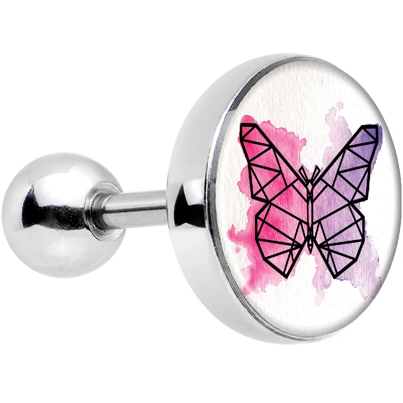 Women's Earrings – Elegant Designs for Every Personality--16 Gauge 1/4 Watercolor Geometric Butterfly Tragus Cartilage Earring Women's Earrings – Elegant Designs for Every Personality--16 Gauge 1/4 Watercolor Geometric Butterfly Tragus Cartilage Earring