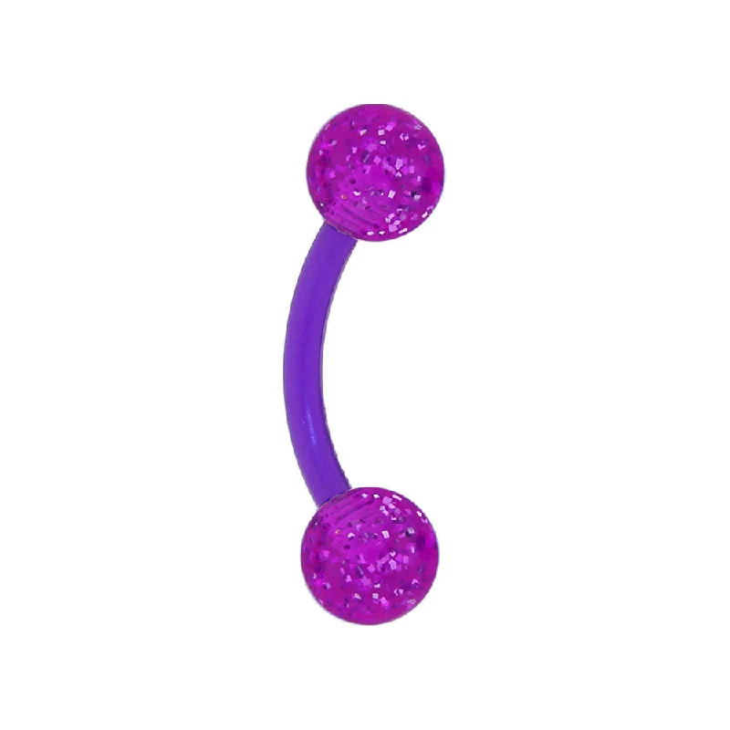 Women's Earrings – Elegant Designs for Every Personality--Bioplast Purple Glitter Eyebrow Ring