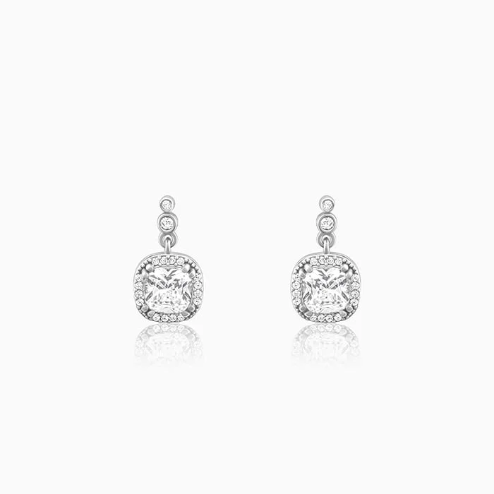 Women's Earrings – Elegant Designs for Every Personality--Silver Zircon Halo Earrings Women's Earrings – Elegant Designs for Every Personality--Silver Zircon Halo Earrings