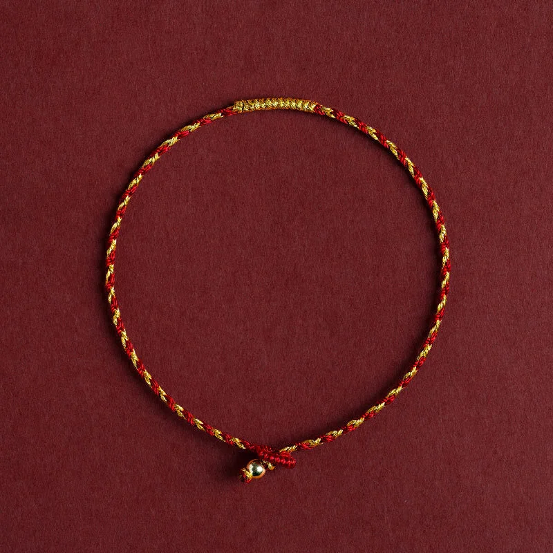 Luxurious Cuff Bangles for Women-Buddha Stones 14K Gold Plated Handmade Red Gold Rope King Kong Knot Braided Luck Bracelet Luxurious Cuff Bangles for Women-Buddha Stones 14K Gold Plated Handmade Red Gold Rope King Kong Knot Braided Luck Bracelet