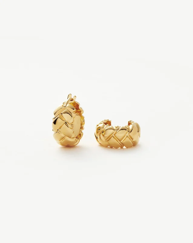 Women's Earrings – Elegant Designs for Every Personality--Lucy Williams Waffle Mini Hoop Earrings | 18k Gold Vermeil Women's Earrings – Elegant Designs for Every Personality--Lucy Williams Waffle Mini Hoop Earrings | 18k Gold Vermeil
