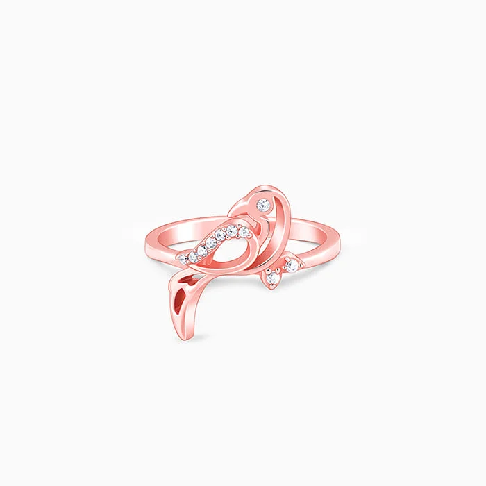 Chic Women's Rings for Fashion-Forward Looks-Rose Gold Tota Ring
