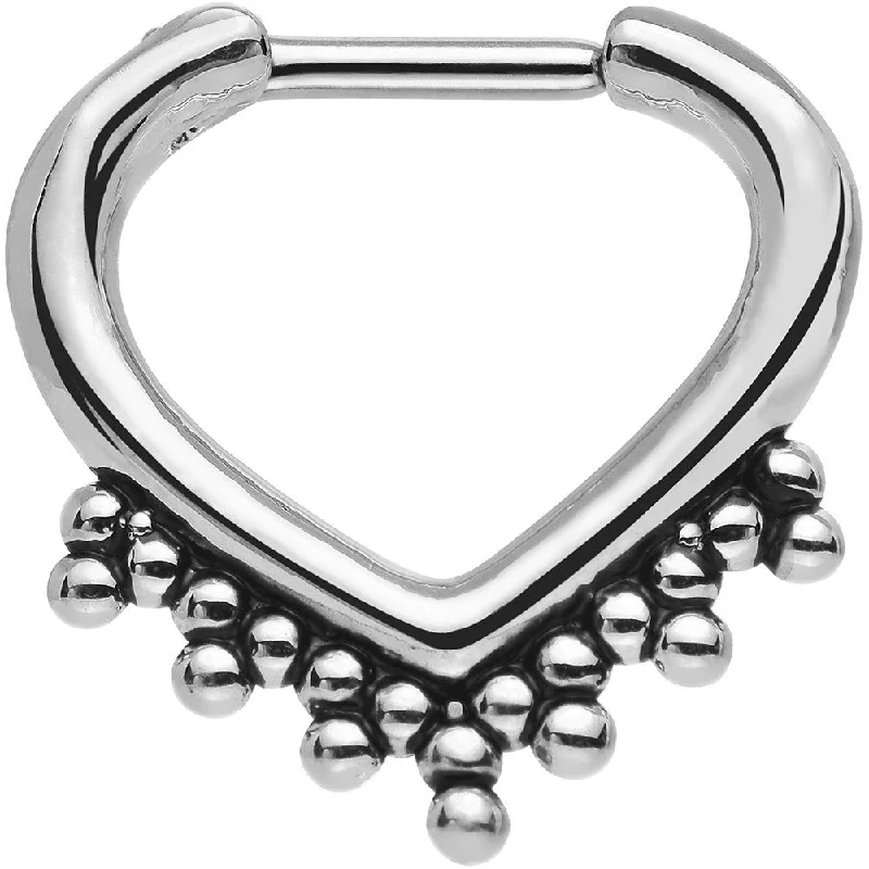 Nose Rings with Moonstone -16 Gauge 1/4 Eastern Inspiration Septum Clicker