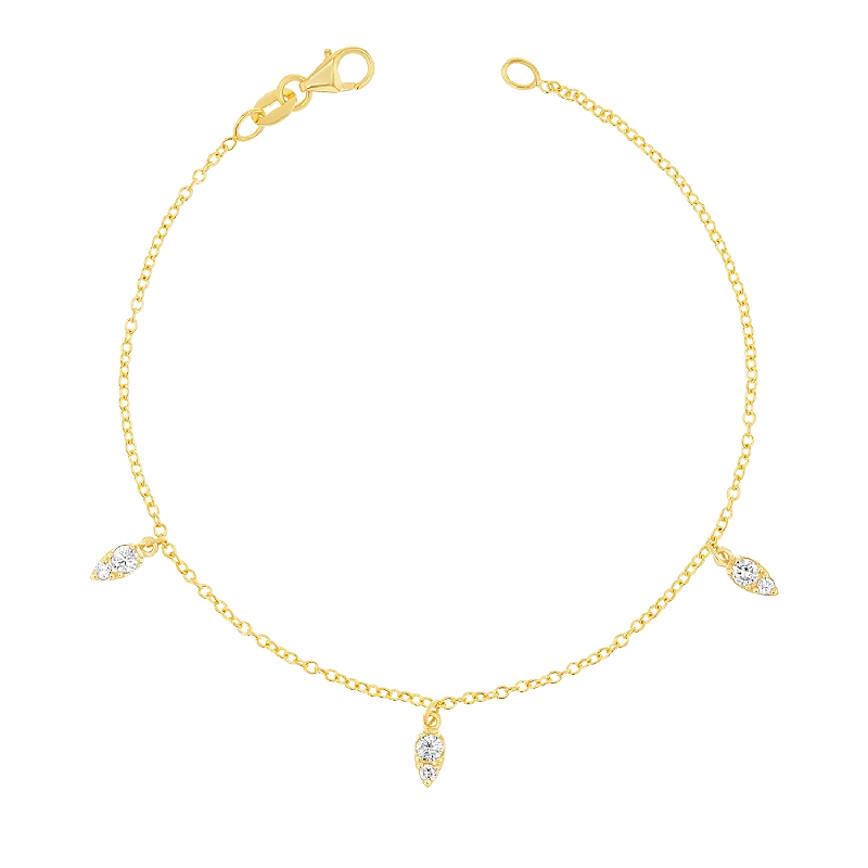 Adjustable Beaded Bracelets for Men-Diamond Pear Drop Bracelet