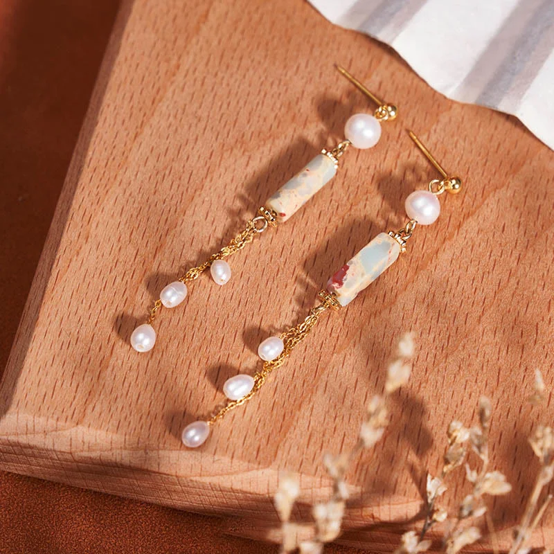 Women's Earrings – Elegant Designs for Every Personality--Buddha Stones 925 Sterling Silver Posts Shoushan Stone Pearl Healing Drop Earrings Women's Earrings – Elegant Designs for Every Personality--Buddha Stones 925 Sterling Silver Posts Shoushan Stone Pearl Healing Drop Earrings