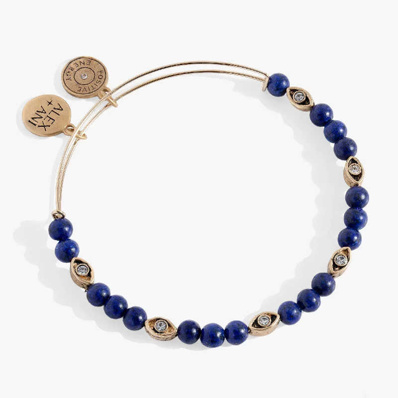 Vintage-Inspired Wedding Bangles for Women-Untamed Evil Eye Lapis Bangle