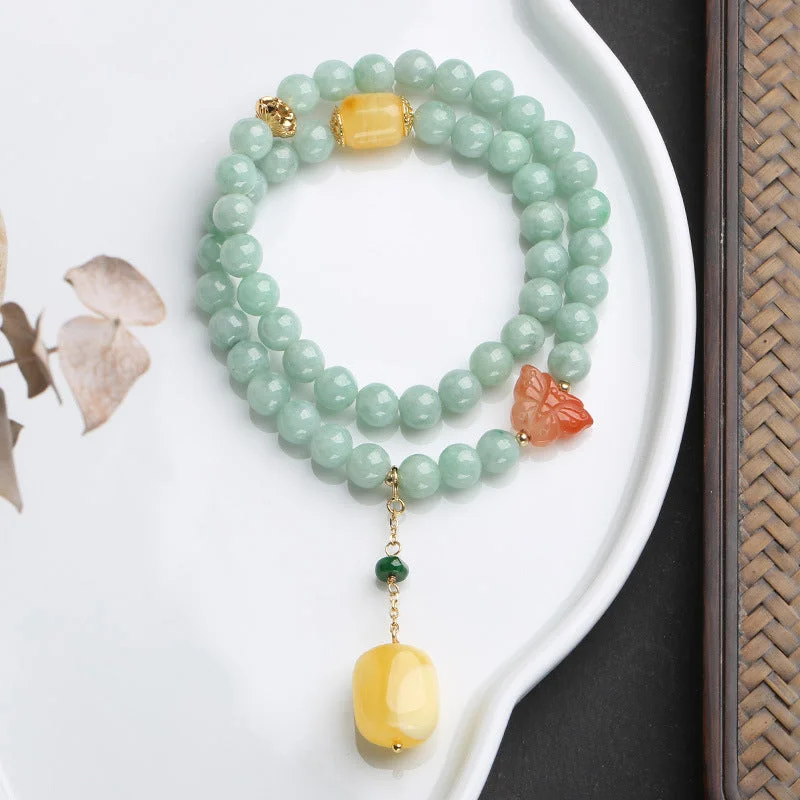 Slim Bangles for Women-Buddha Stones 925 Sterling Silver Natural Jade Amber Butterfly Luck Abundance Bracelet Slim Bangles for Women-Buddha Stones 925 Sterling Silver Natural Jade Amber Butterfly Luck Abundance Bracelet