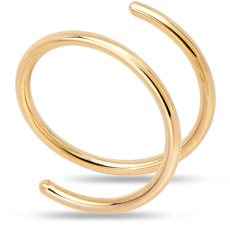 Nose Rings for Effortless Beauty -Double Hoop Nose 14k Yellow Gold Filled Spiral Nose Ring (Select Your Size) Nose Rings for Effortless Beauty -Double Hoop Nose 14k Yellow Gold Filled Spiral Nose Ring (Select Your Size)