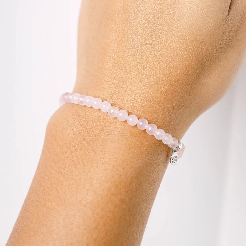 Bangles for Women with Intricate Detailing-Rose Quartz Energy Bracelet